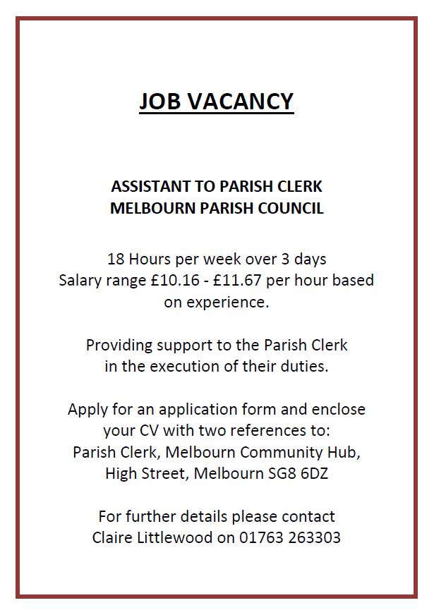Job Vacancy Advert - Assistant to Parish Clerk